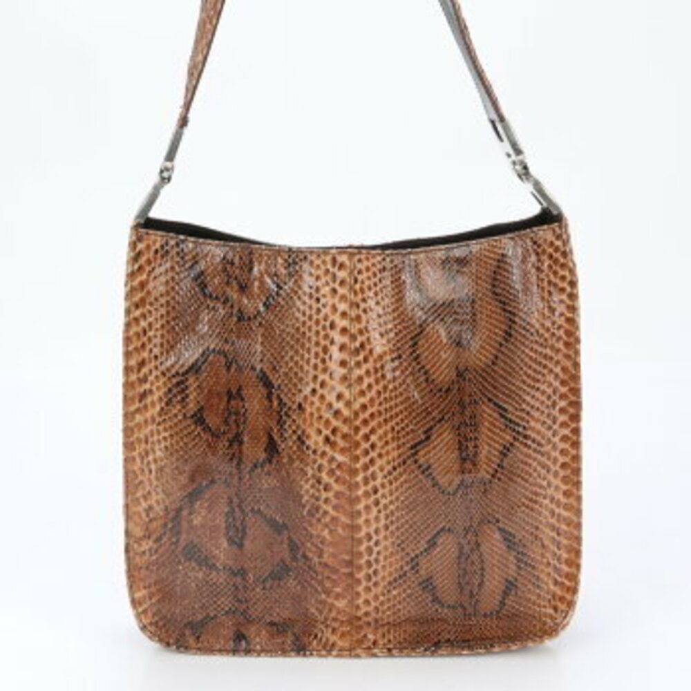 Prada Python leather shoulder bag tote - image 6
